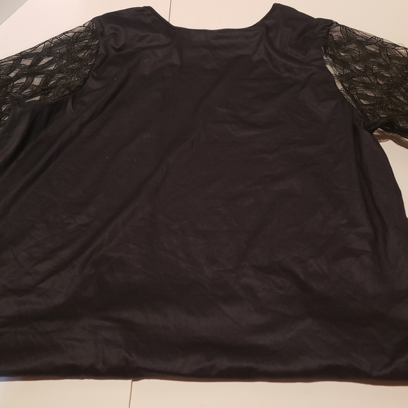 Women's red and black Shein Curve blouse with lace sleeves and flowers size 3XL - Picture 5 of 6